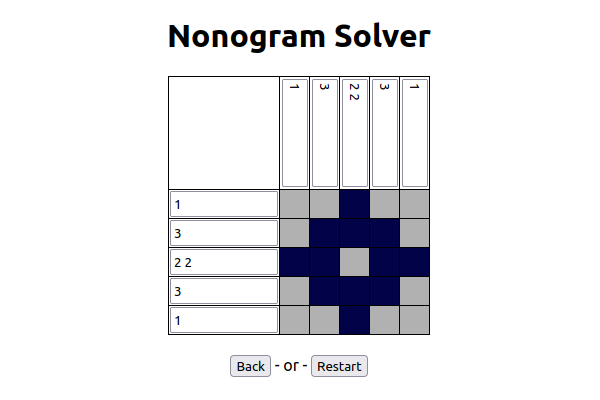 Nonogram Solver interface
